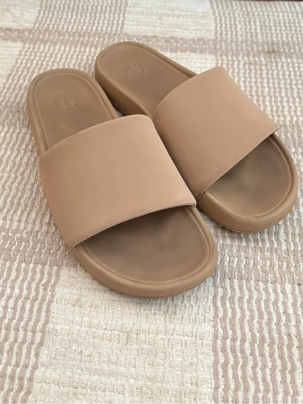 Lululemon Beige Slide Sandals